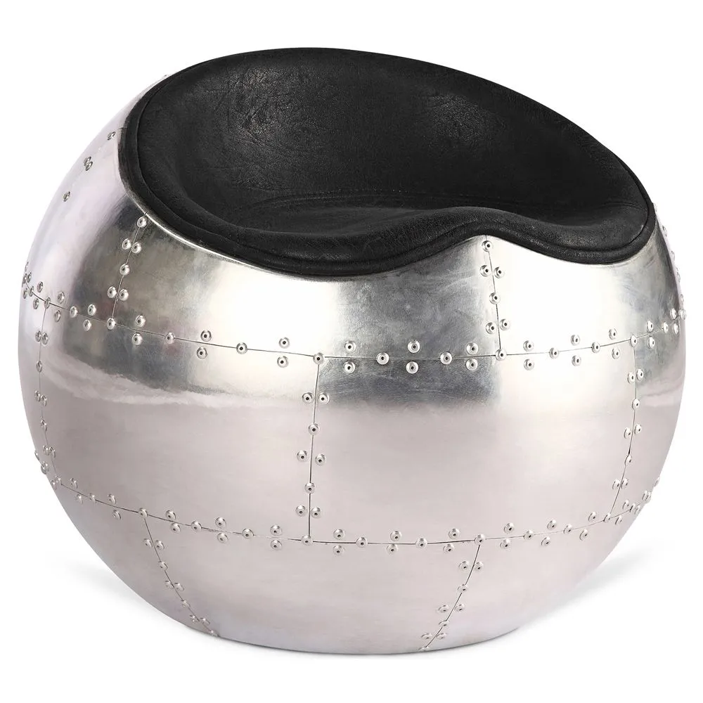 Cadeira da sala de estar - Cadeira Ball Design - Couro e Metal - Círcul image 8