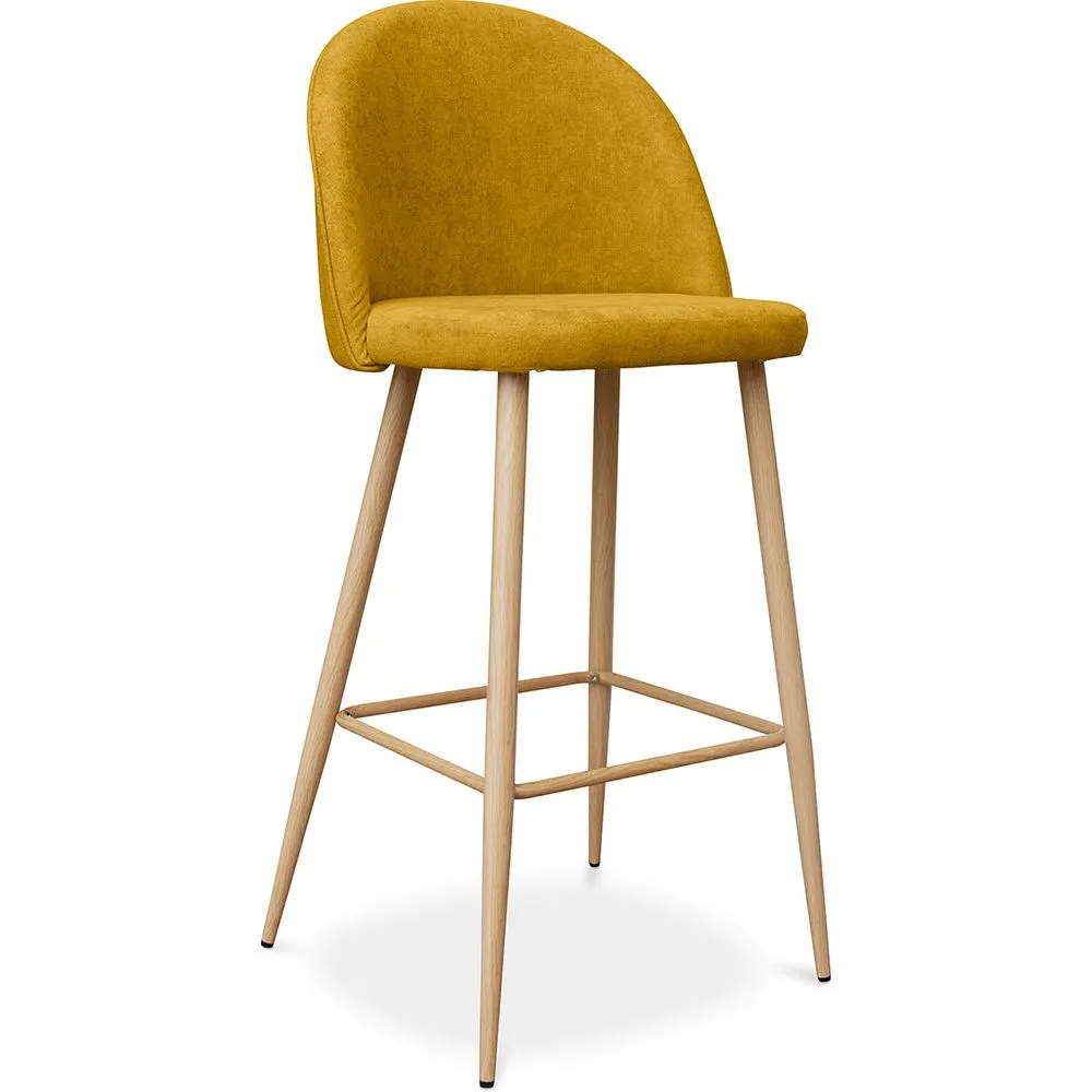 Banco estofado em tecido - Design escandinavo - 76cm - Evelyne image 8