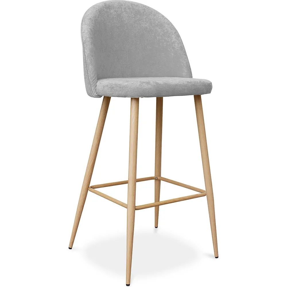 Banco estofado em tecido - Design escandinavo - 76cm - Evelyne image 8
