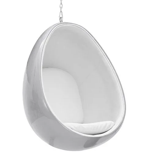 Poltrona Suspensa de Design em Forma de Ovo - Estofada em Tecido - Eny image 8