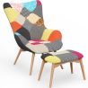 Poltrona com Descanso de Pés - Estofado em Tecido Patchwork - Kontur image 7