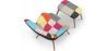Poltrona com Descanso de Pés - Estofado em Tecido Patchwork - Kontur image 7