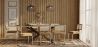 Pack Mesa de Jantar em Madeira Design Industrial (220cm) & 8 Cadeiras de Jantar em Vime - Estofos em Veludo - Martha image 7