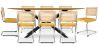 Pack Mesa de Jantar em Madeira Design Industrial (220cm) & 8 Cadeiras de Jantar em Vime - Estofos em Veludo - Martha image 7