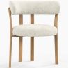 Poltrona de sala de estar com apoios de braços estofada em Chenille – Pernas com efeito de Carvalho – Design ergonômico e moderno – Okare image 9