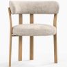 Poltrona de sala de estar com apoios de braços estofada em Chenille – Pernas com efeito de Carvalho – Design ergonômico e moderno – Okare image 9