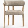 Poltrona de sala de estar com apoios de braços estofada em Chenille – Pernas com efeito de Carvalho – Design ergonômico e moderno – Okare image 9