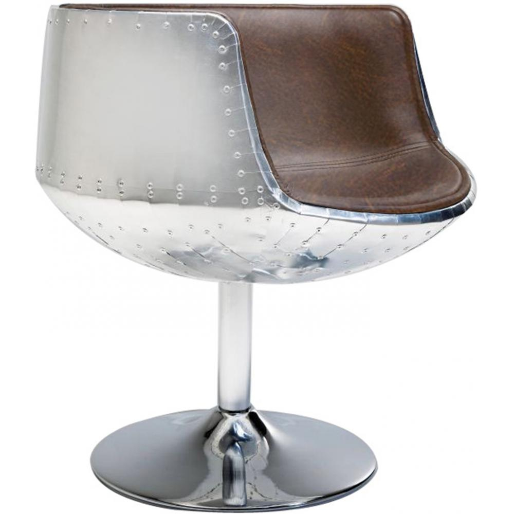Cadeira Lounge - Cadeira de design - Couro e metal - Cognac image 8